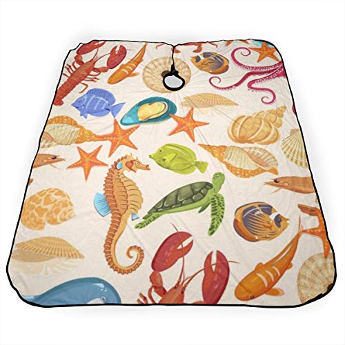 Ocean Sea Aquatic World Wild Animals Fish Salon Barber Cape Haird...