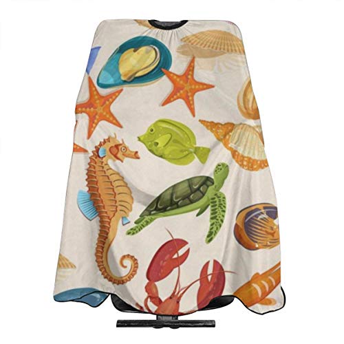 Ocean Sea Aquatic World Wild Animals Fish Salon Barber Cape Haird...