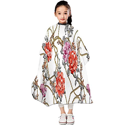 Flowers Peony Rose Leaf Chain Gold Eegance Pattern Kids Barber Ca...