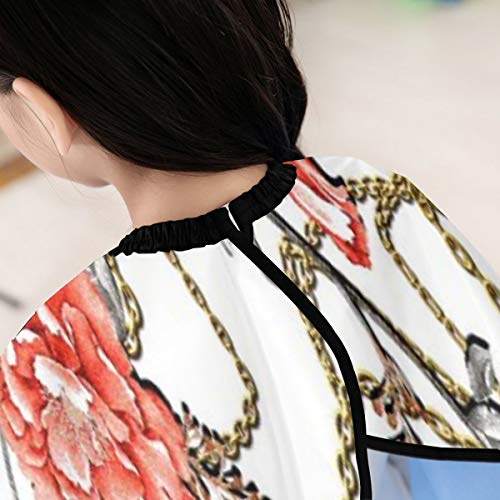 Flowers Peony Rose Leaf Chain Gold Eegance Pattern Kids Barber Ca...