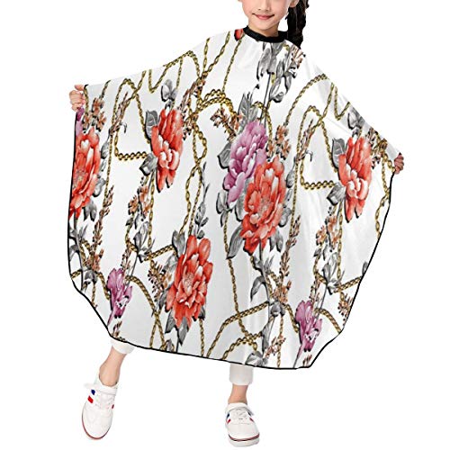 Flowers Peony Rose Leaf Chain Gold Eegance Pattern Kids Barber Ca...
