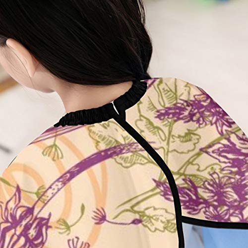 Purple Wildflowers Floral Kids Barber Cape Professional Home Salo...