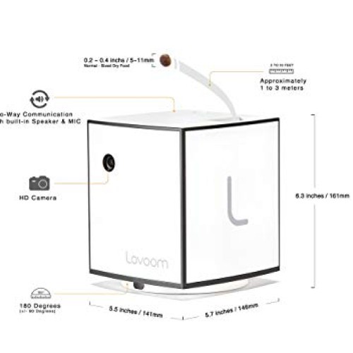 LOVOOM Pet Camera: Kibble Tossing Play, Wi-Fi Kibble Cam with Pan...
