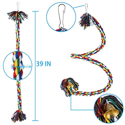 LSSH Bird Perch, Bird Rope Perch, Bird Perch Stand, Bird Cage Acc...
