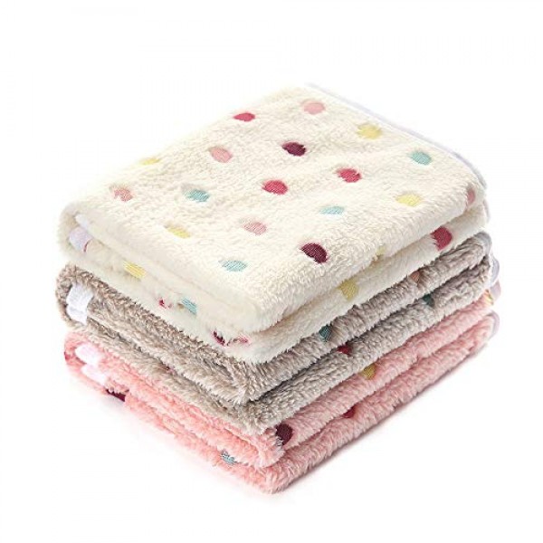 1 Pack 3 Blankets Super Soft Cute Dot Pattern Pet Blanket Flannel...