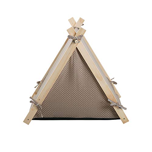 LuckerMore Pet Teepee Tent Dog Cat Tent Bed Small Washable with S...