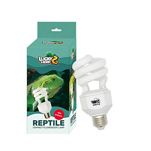 LUCKY HERP UVA UVB Reptile Light 5.0, Tropical UVB 100 Compact Fl...