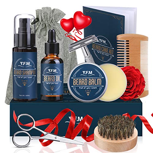 Beard Grooming Kit, Beard Care Kit for Men, Luckyfine Beard Growt...