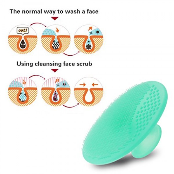 Face Scrubbers Exfoliating Facial Cleansing Brush-Soft Silicone B...