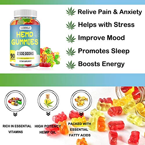 Hemp Gummies Premium Extract 2,500,000mg Natural Hemp Candy Suppl...
