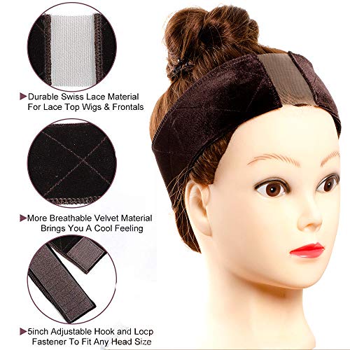 Lace wig grip No-slip Comfort Velvet Adjustable Wig Grip Band Fle...