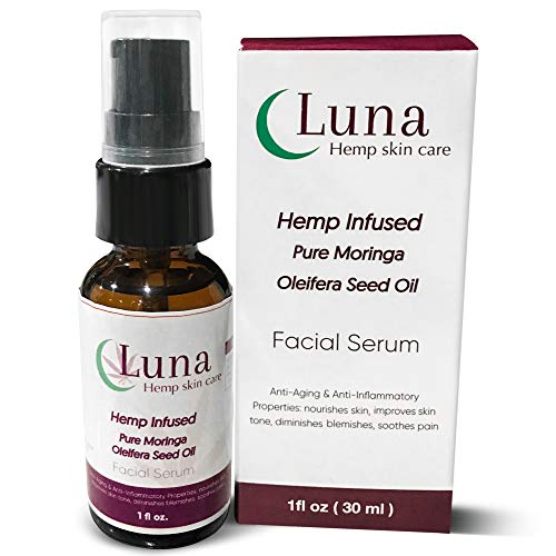 LUNA HEMP SKIN CARE - Hemp Infused Moringa Oil Serum Skin Care, A...