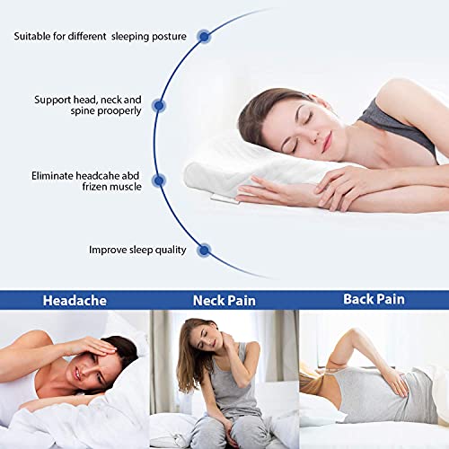 LUXFFY Contour Memory Foam Pillow Adjustable Ergonomic Neck Pillo...