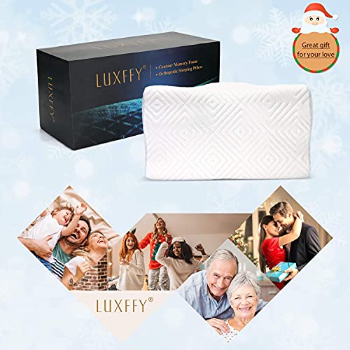 LUXFFY Contour Memory Foam Pillow Adjustable Ergonomic Neck Pillo...