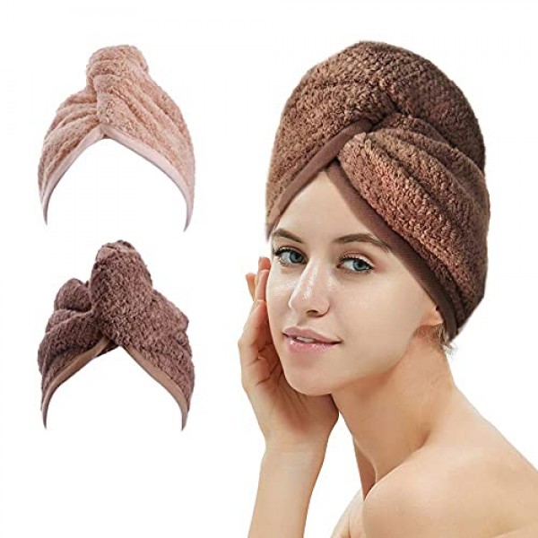 2 Pack Hair Drying Towels, Hair Wrap Towels, Super Absorbent Micr...