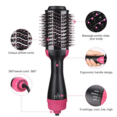 Hair Dryer Brush, One Step Hair Dryer & Volumizer, 3-in-1 negativ...