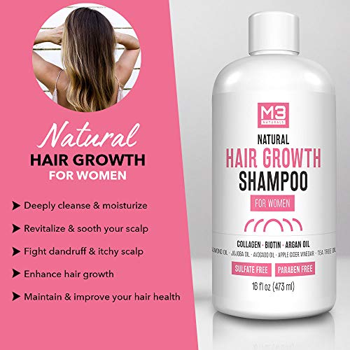M3 Naturals Hair Growth Shampoo for Women Infused with Biotin, Co...