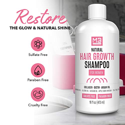 M3 Naturals Hair Growth Shampoo for Women Infused with Biotin, Co...