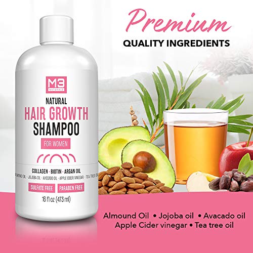 M3 Naturals Hair Growth Shampoo for Women Infused with Biotin, Co...