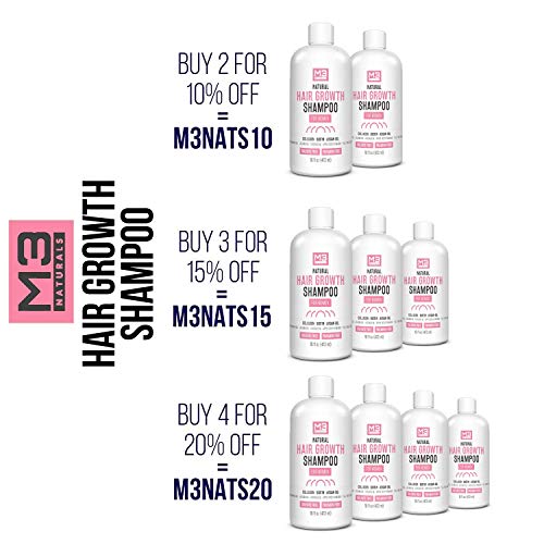 M3 Naturals Hair Growth Shampoo for Women Infused with Biotin, Co...