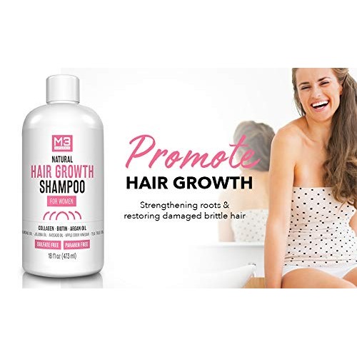 M3 Naturals Hair Growth Shampoo for Women Infused with Biotin, Co...