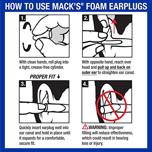 Macks Slim Fit Soft Foam Earplugs, 50 Pair - Small Ear Plugs for...