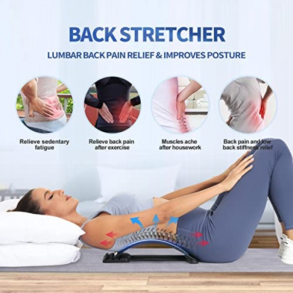 Back Stretcher Device,Back Massager for Bed & Chair & Car,Multi-L...
