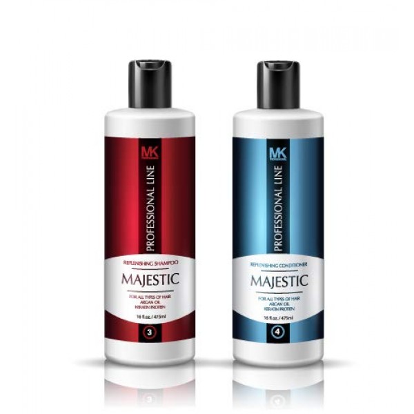 Majestic Keratin Replenishing Shampoo + Conditioner 16oz475ml- ...