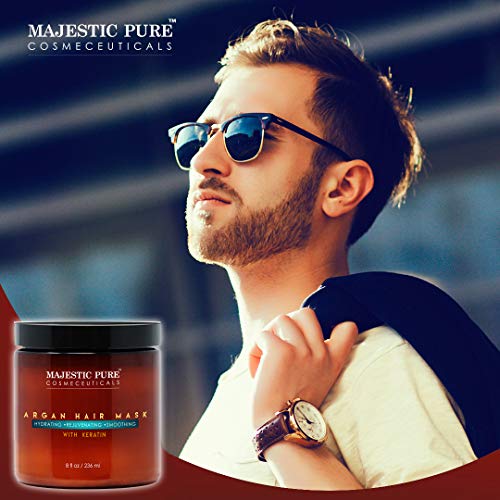MAJESTIC PURE Argan Hair Mask with Keratin - Rejuvenating, Hydrat...
