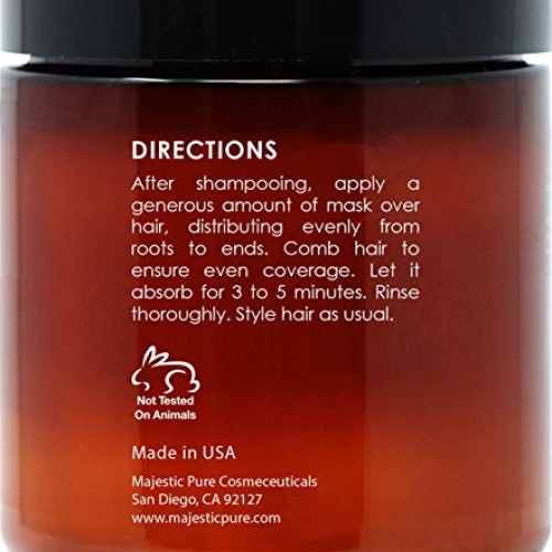 MAJESTIC PURE Argan Hair Mask with Keratin - Rejuvenating, Hydrat...