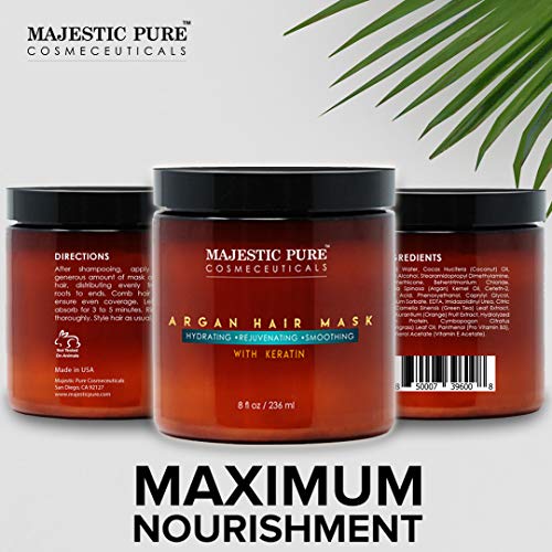 MAJESTIC PURE Argan Hair Mask with Keratin - Rejuvenating, Hydrat...