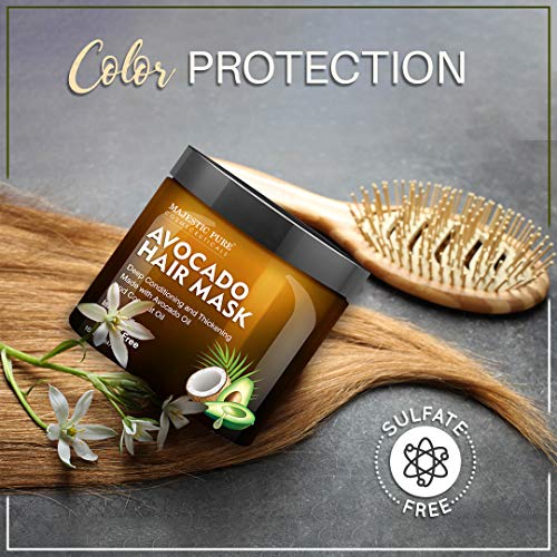 MAJESTIC PURE Avocado and Coconut Hair Mask for Dry Damaged Hair ...