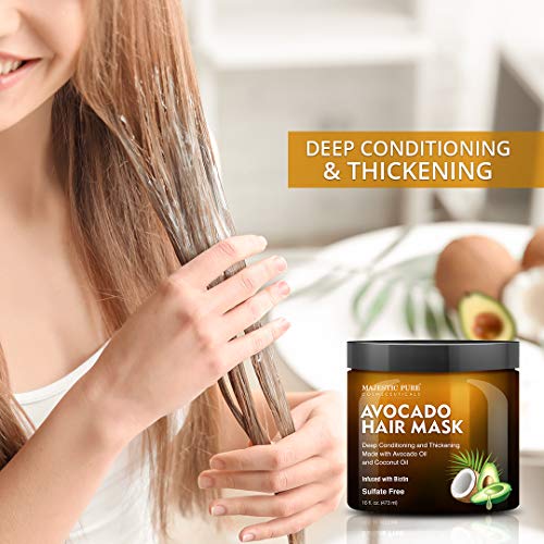 MAJESTIC PURE Avocado and Coconut Hair Mask for Dry Damaged Hair ...