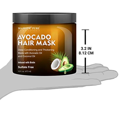 MAJESTIC PURE Avocado and Coconut Hair Mask for Dry Damaged Hair ...