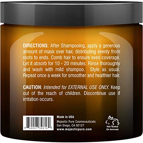 MAJESTIC PURE Avocado and Coconut Hair Mask for Dry Damaged Hair ...