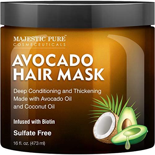 MAJESTIC PURE Avocado and Coconut Hair Mask for Dry Damaged Hair ...