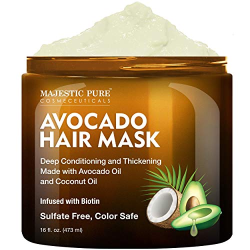MAJESTIC PURE Avocado and Coconut Hair Mask for Dry Damaged Hair ...