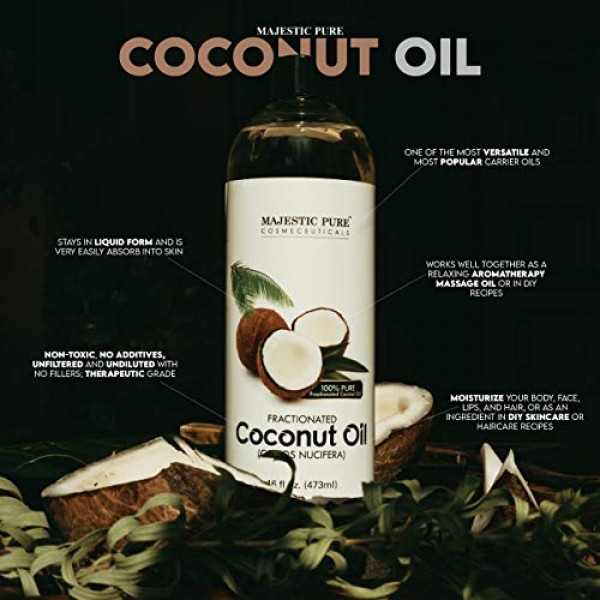 Majestic Pure Fractionated Coconut Oil - Relaxing Massage Oil, Li...