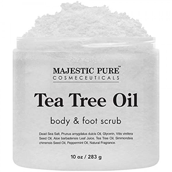 MAJESTIC PURE Tea Tree Body and Foot Scrub - Strong Shield agains...