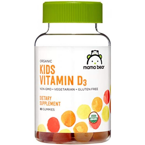 Amazon Brand - Mama Bear Organic Kids Vitamin D3 25 mcg 1000 IU...