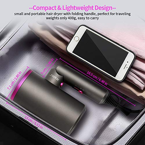 Professional Hair Dryer, MANLI Ionic Hair Dryer with Diffuser, 18...
