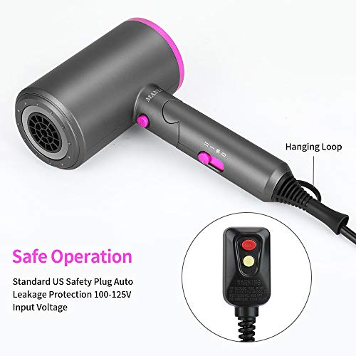 Professional Hair Dryer, MANLI Ionic Hair Dryer with Diffuser, 18...