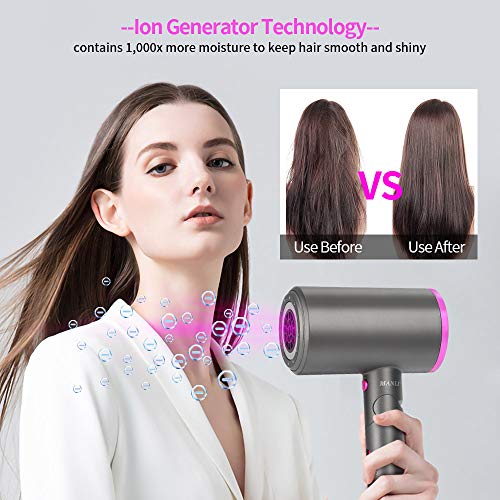 Professional Hair Dryer, MANLI Ionic Hair Dryer with Diffuser, 18...