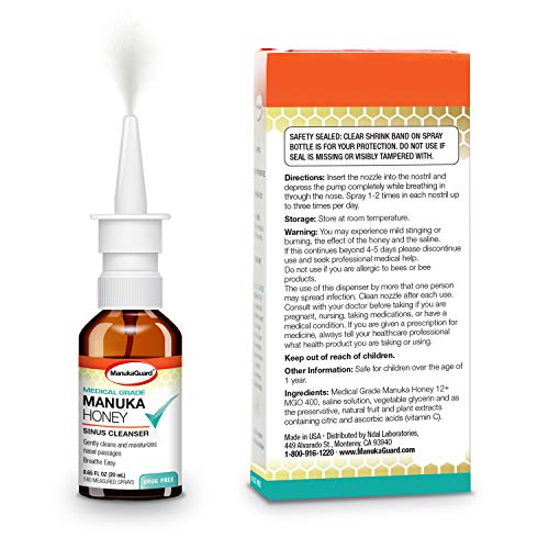 ManukaGuard Natural Nasal Spray .65 Fl oz | Congestion Relief Dru...