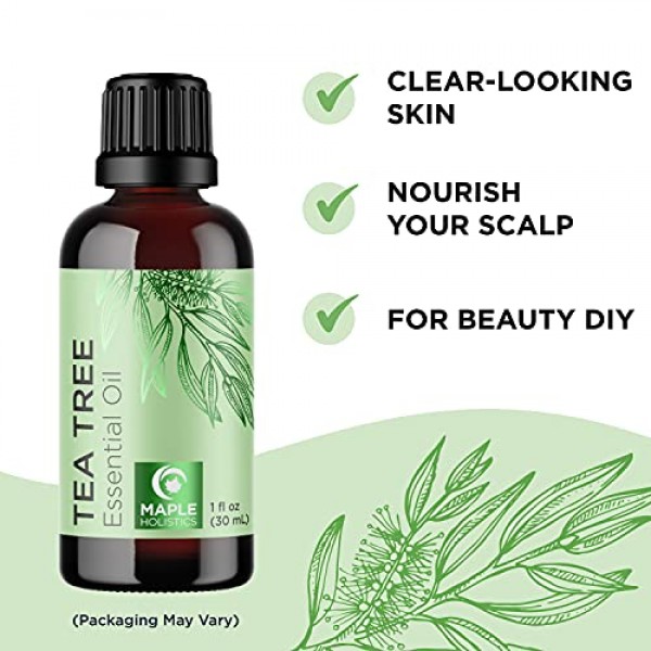 Pure Tea Tree Essential Oil - Pure Tea Tree Oil for Hair Skin and...