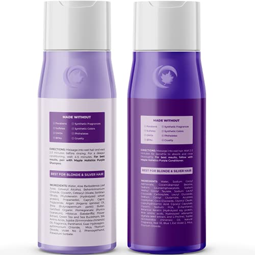 Purple Shampoo and Conditioner for Blonde Hair - Sulfate Free Pur...
