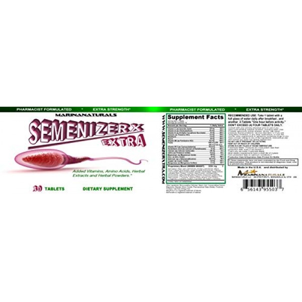 SEMENIZERX Extra - Loaded Semen Volumizer. for Male and Female. I...