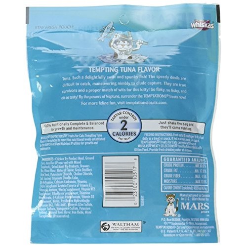 Temptations Cat Treats, Tempting Tuna Flavor, 6.3 Oz Pouch