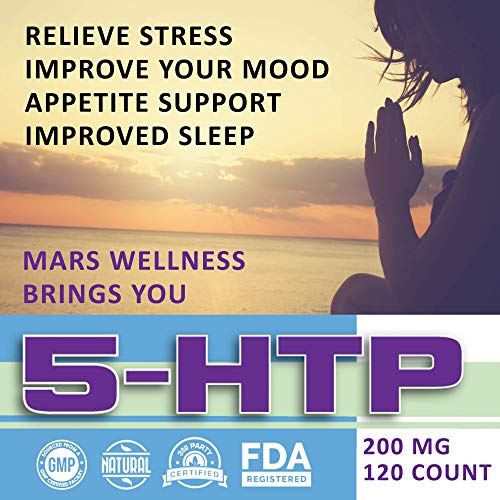 5-HTP 200 mg Supplement - 120 Capsules Per Bottle - Mood Booster ...