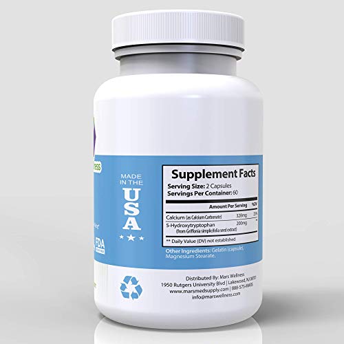 5-HTP 200 mg Supplement - 120 Capsules Per Bottle - Mood Booster ...